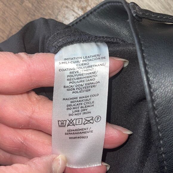 LOFT Womens High Waist Imitation Leather Straight Leg Pants Black Size 29/8 - Picture 7 of 10